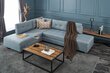 Stūra dīvāns Kalune Design Manama, kreisās puses, zils cena un informācija | Stūra dīvāni | 220.lv