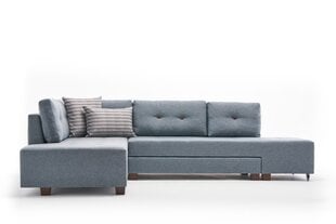 Stūra dīvāns Kalune Design Manama, kreisās puses, zils cena un informācija | Stūra dīvāni | 220.lv