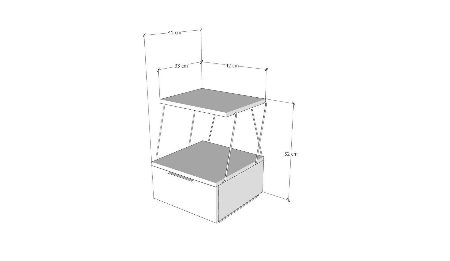 Naktsskapītis Kalune Design Tekoba, balts цена и информация | Naktsskapīši | 220.lv