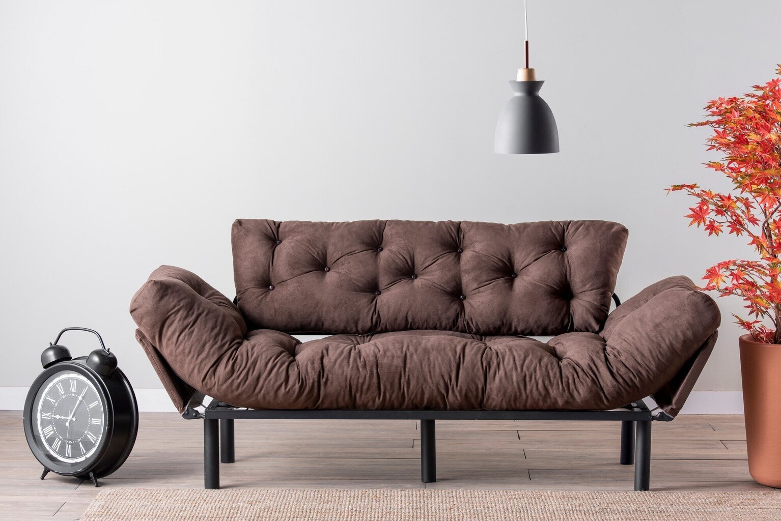 Dīvāns Kalune Design Nitta Triple, brūns cena un informācija | Dīvāni | 220.lv