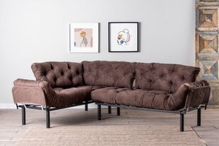 Stūra dīvāns Kalune Design Nitta, brūns cena un informācija | Stūra dīvāni | 220.lv