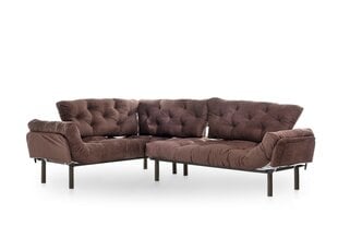 Stūra dīvāns Kalune Design Nitta, brūns cena un informācija | Stūra dīvāni | 220.lv