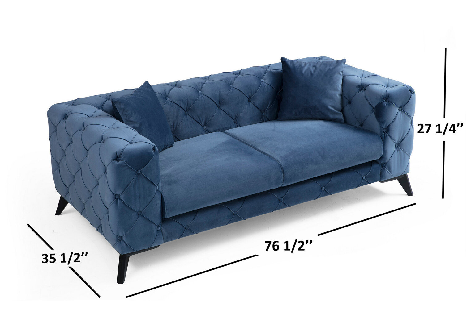 Dīvāns Kalune Design Como, zils cena un informācija | Dīvāni | 220.lv