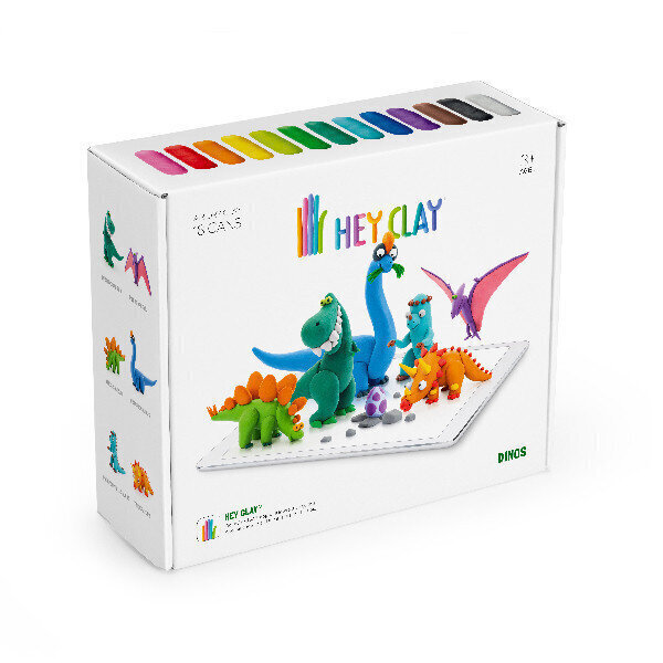 Plastilīna komplekts Hey Clay Dinos, 18 gab. cena un informācija | Modelēšanas un zīmēšanas piederumi | 220.lv