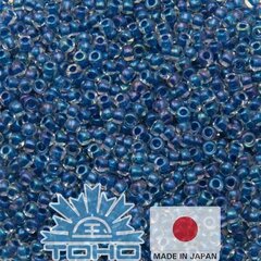 Бисер TOHO® Seed Beads Inside-Color Lustre Crystal / Dk Capri-Lined 11/0 (2,2 мм) 10 г. цена и информация | Принадлежности для изготовления украшений, бисероплетения | 220.lv