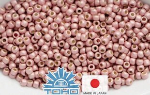 Бисер TOHO® Seed Beads PermaFinish - матовый оцинкованный персиковый коралл TR-11-PF552F 11/0 (2,2 мм) 10 г. цена и информация | Принадлежности для изготовления украшений, бисероплетения | 220.lv