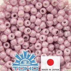 TOHO® sēklu pērles necaurspīdīgi spīdīgi gaiši gaiši violeta 11/0 (2,2 mm) 10 g. cena un informācija | Rotu veidošana, pērļošana | 220.lv
