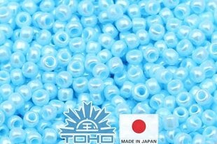 TOHO® sēklu pērles necaurspīdīgi spīdīgi gaiši zilas 11/0 (2,2 mm) 10 g. cena un informācija | Rotu veidošana, pērļošana | 220.lv