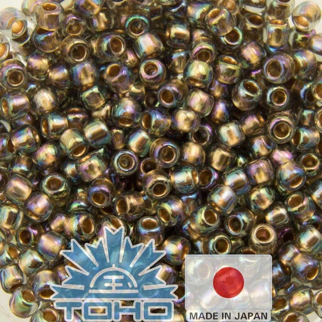 TOHO® Besier zelta oderēts varavīksnes melnais dimants 11/0 (2,2 mm) 10 g. цена и информация | Rotu veidošana, pērļošana | 220.lv