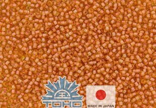 Бисер TOHO® Seed Beads Inside-Color Lt Topaz / Peach-Lined 11/0 (2,2 мм) 10 г. цена и информация | Принадлежности для изготовления украшений, бисероплетения | 220.lv