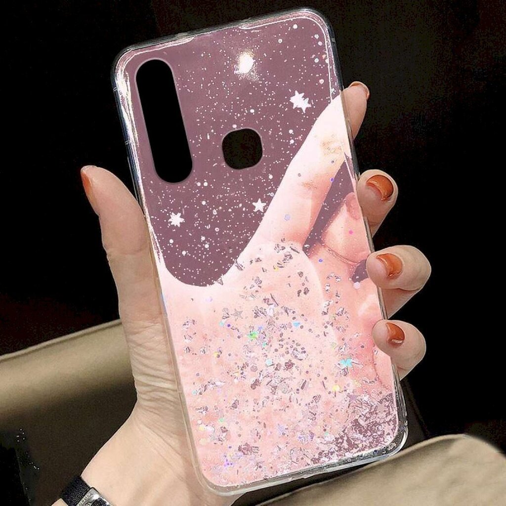 Fusion Glue Glitter silikona aizsargapvalks Apple iPhone 13 Pro Max rozā cena un informācija | Telefonu vāciņi, maciņi | 220.lv