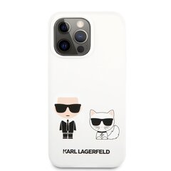 KLHCP13LSSKCW Karl Lagerfeld and Choupette Liquid Silicone Case for iPhone 13 Pro White cena un informācija | Telefonu vāciņi, maciņi | 220.lv