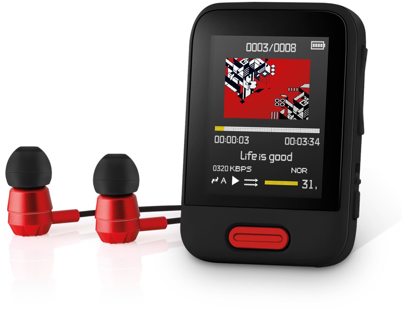 Sencor SFP 7716 RD, 16 GB, black cena un informācija | MP3 atskaņotāji | 220.lv