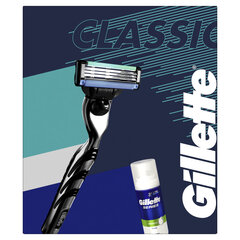 Skūšanās komplekts Gillette Mach3: skuveklis + skūšanās putas 100 ml cena un informācija | Skūšanās piederumi, kosmētika | 220.lv