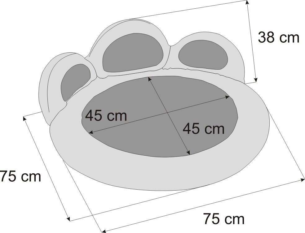 Hobbydog guļvieta Exclusive Paw Black, L, 75x75 cm cena un informācija | Suņu gultas, spilveni, būdas | 220.lv