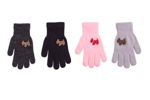 Cimdi meitenēm Rak Youth Gloves R-183, melni цена и информация | Зимняя одежда для детей | 220.lv