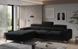 Stūra dīvāns NORE Grayson, melns cena un informācija | Stūra dīvāni | 220.lv