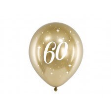 Glancēti baloni 30cm, 60, zelts (1 iepak. / 6 gab.) cena un informācija | Baloni | 220.lv