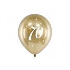 Spīdīgi baloni 30cm, 70, zelts (1 iepak. / 6 gab.) cena un informācija | Baloni | 220.lv