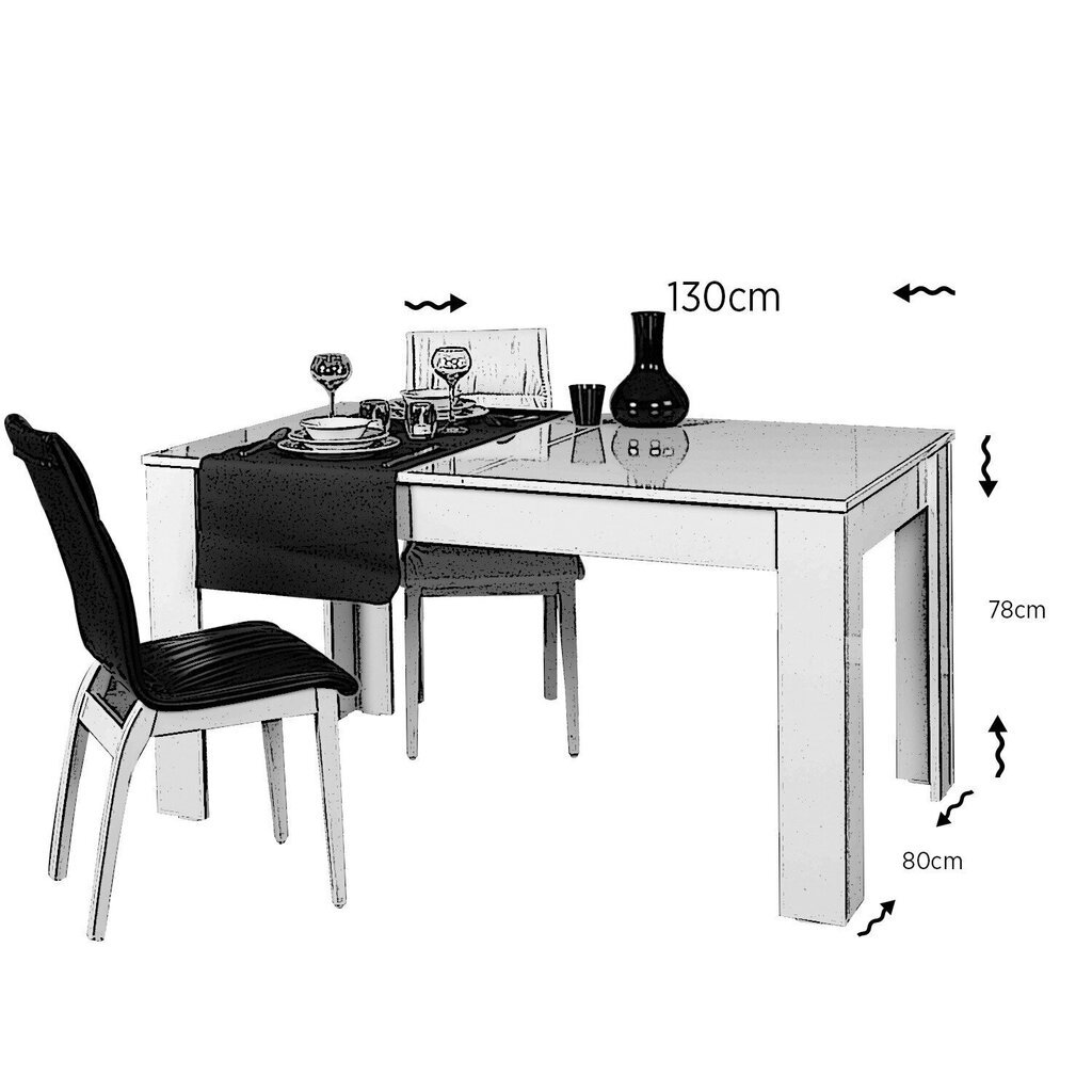 Ēdamistabas galds Kalune Design Oblo, balts cena un informācija | Virtuves galdi, ēdamgaldi | 220.lv