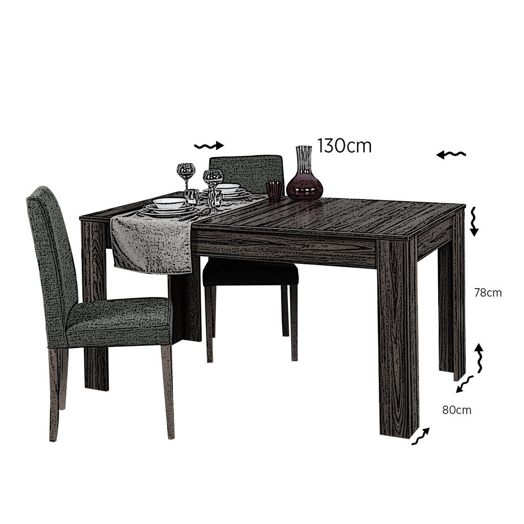 Ēdamistabas galds Kalune Design Oblo, brūns cena un informācija | Virtuves galdi, ēdamgaldi | 220.lv