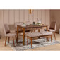 Ēdamistabas krēsls Kalune Design 869, smilškrāsas/brūns cena un informācija | Virtuves un ēdamistabas krēsli | 220.lv