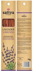 Vīraka nūjiņas ar lavandas aromātu Sattva Ayurveda Lavander, 15 gab. цена и информация | Ароматы для дома | 220.lv