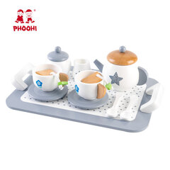 Koka rotaļu tējas komplekts Phoohi cena un informācija | Rotaļlietas meitenēm | 220.lv