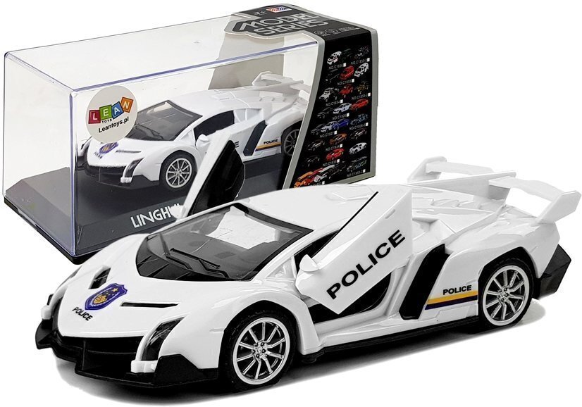 Mazs sporta policijas automobilis Lamborghini balts cena un informācija | Rotaļlietas zēniem | 220.lv