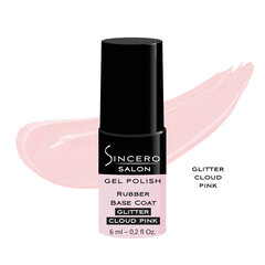 Резиновая основа Sincero Salon, 6 мл, Glitter Cloud Pink цена и информация | Лаки для ногтей, укрепители | 220.lv
