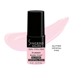 Резиновая основа SINCERO SALON, Glitter crystal pink, 6мл цена и информация | Лаки для ногтей, укрепители | 220.lv