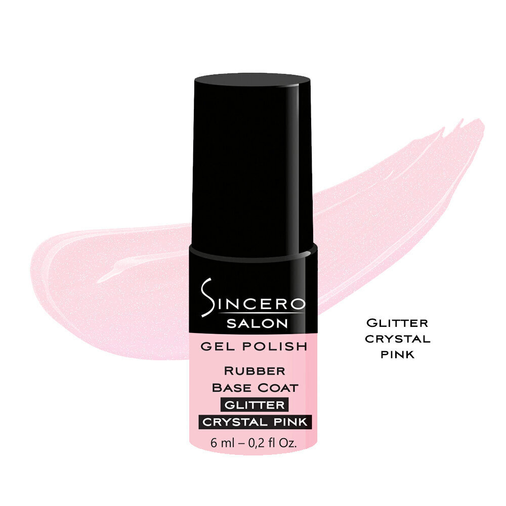 Kaučuka pamatne SINCERO SALON, Glitter crystal pink, 6ml cena un informācija | Nagu lakas, stiprinātāji | 220.lv