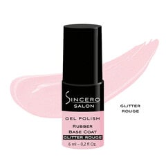 Резиновая основа SINCERO SALON, Glitter rouge, 6мл цена и информация | Лаки для ногтей, укрепители | 220.lv