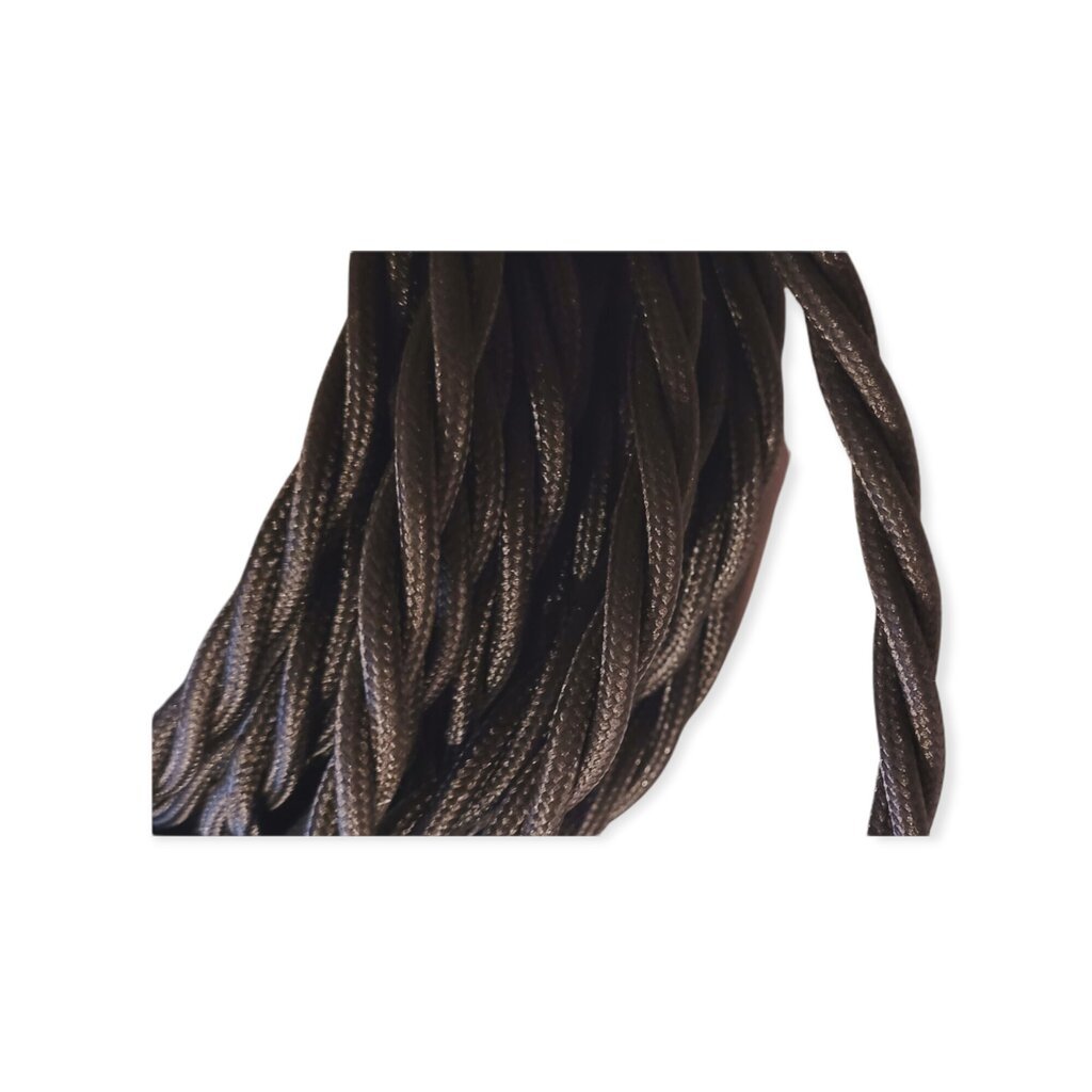 Tekstila kabelis, savīts, 3x1,5 mm, melns, 10m cena un informācija | Auduma vadi un spaiļu bloki | 220.lv