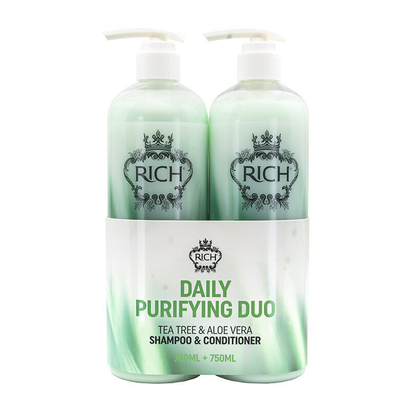 Dziļās tīrīšanas komplekts Rich Pure Luxury Daily Purifying Duo 750 ml + 750 ml цена и информация | Šampūni | 220.lv