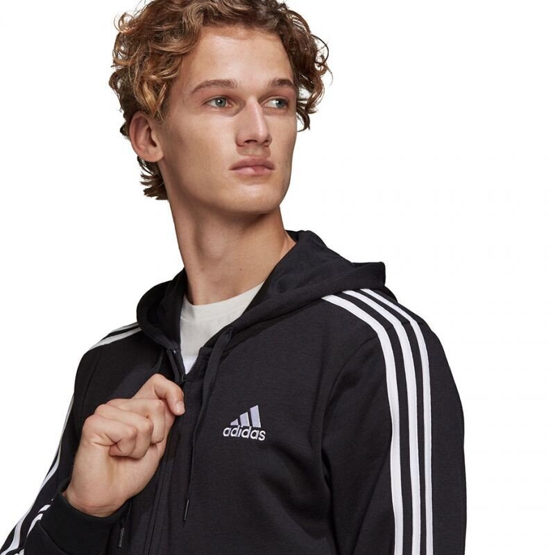 Džemperis vīriešiem Adidas Essentials Full-Zip Hoodie M GK9032, melns cena un informācija | Vīriešu jakas | 220.lv