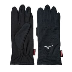 Беговые перчатки мужские Mizuno breath thermo 67BK265C-09, черные цена и информация | Мужские шарфы, шапки, перчатки | 220.lv