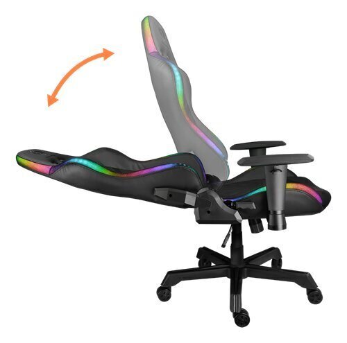 Spēļu krēsls Deltaco GAM-080, melns цена и информация | Biroja krēsli | 220.lv