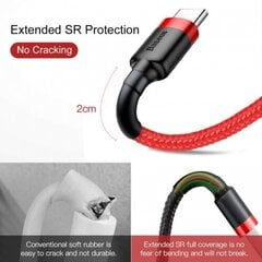 Baseus Cafule Cable Durable Nylon Braided Wire USB / USB-C QC3.0 3A 0,5M red (CATKLF-A09) цена и информация | Кабели для телефонов | 220.lv