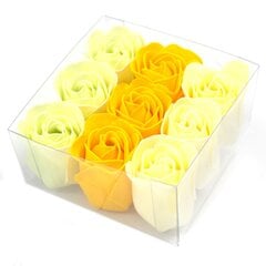Желтая мыльная роза в коробке, 9 шт. цена и информация | Мыло | 220.lv