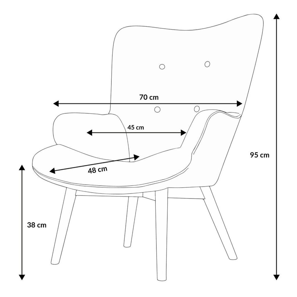 MOSS Green atzveltnes krēsls 50x96 cm cena un informācija | Atpūtas krēsli | 220.lv