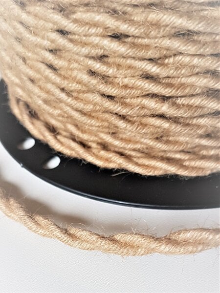 Tekstila pīts kabelis, 2x0,75, apgaismojumam, lina krāsa, 5m cena | 220.lv