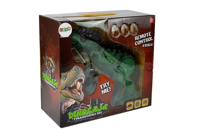 Attālināti vadāms dinozaurs, kas dēj olas Lean Toys Dinosour, zaļš cena un informācija | Rotaļlietas zēniem | 220.lv