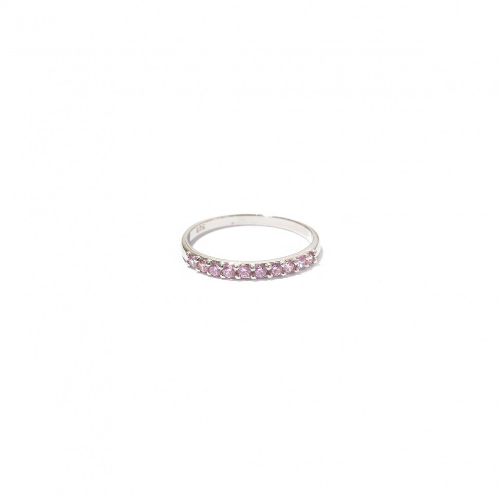 Sudraba gredzens ar rozā krāsas cirkoniem SGR58RA3999 cena un informācija | Gredzeni | 220.lv
