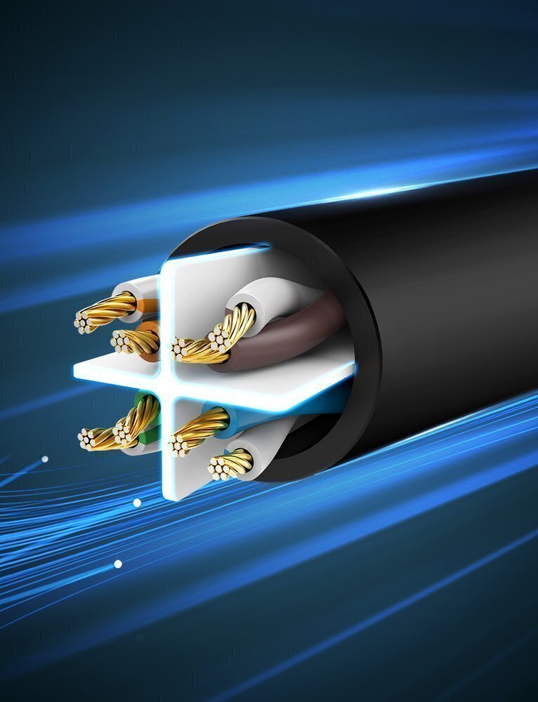 Tīkla kabelis Ugreen NW102 RJ45, Cat.6, UTP, 5 m, melns cena un informācija | Kabeļi un vadi | 220.lv