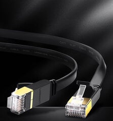 Сетевой кабель Ugreen NW107 RJ45, круглый, Cat.7, STP, 1.5 м, черный цена и информация | Кабели и провода | 220.lv