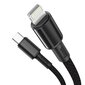 USB kabelis Baseus High Density Braided Fast Data PD 20W Type-C į Lightning 1m melns CATLGD-01 cena un informācija | Savienotājkabeļi | 220.lv