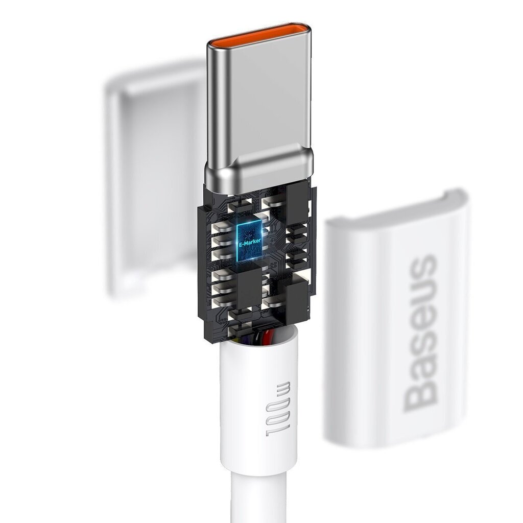 Baseus Superior Series Cable USB-C to USB-C, 100W, 1m (white) цена и информация | Savienotājkabeļi | 220.lv