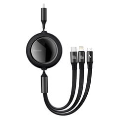 USB cable 3in1 Baseus Bright Mirror, USB-C to micro USB / USB-C / Lightning, 100W, 1.2m (black) cena un informācija | Savienotājkabeļi | 220.lv