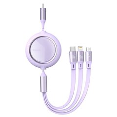 Кабель USB 3в1 Baseus Bright Mirror, USB - micro USB / USB-C / Lightning, 100 Вт, 1.2 м (фиолетовый) цена и информация | Кабели для телефонов | 220.lv